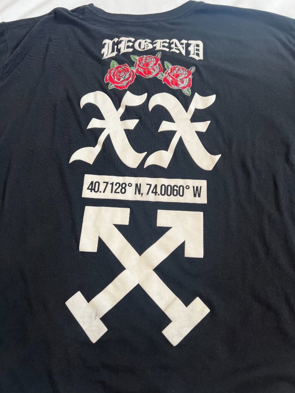 RGSTR Black‎ Legend Graphic T-Shirt Men's Size 2XL Rose Cross Arrows Streetwear